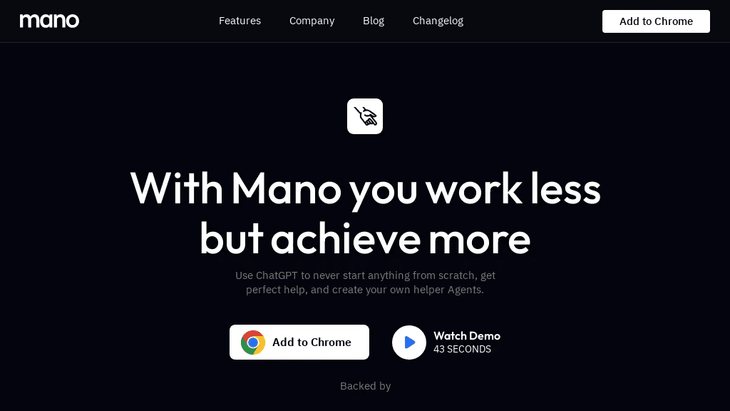 Mano AI 工具截图