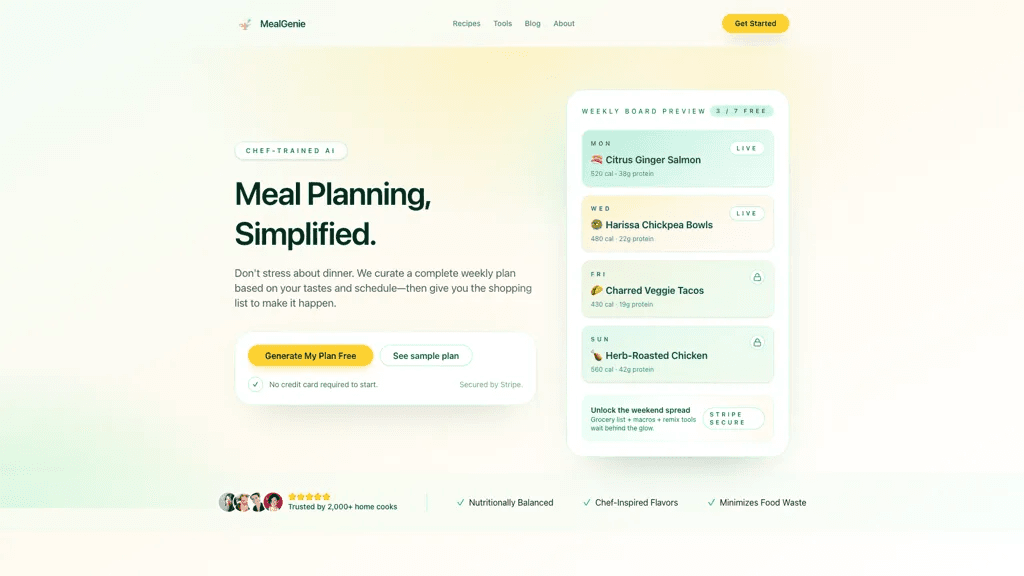 MealGenie 工具截图