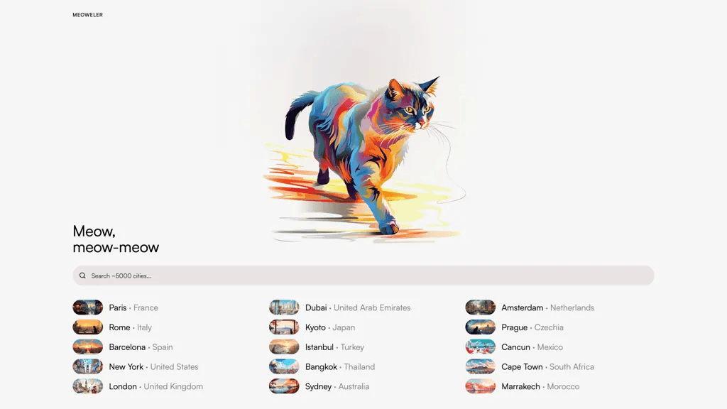 Meoweler 官网截图
