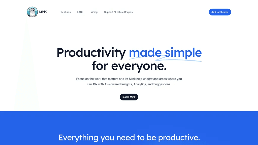 Mink: Browser Co-Pilot 官网截图