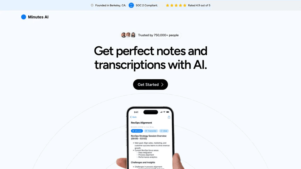 Minutes AI 工具截图