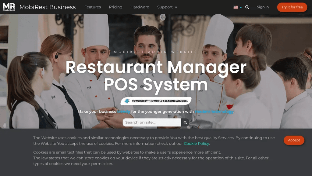 MobiRest POS 官网截图