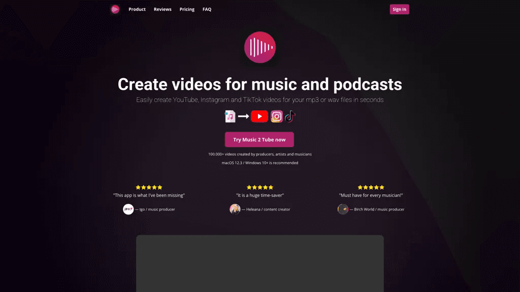 Music 2 Tube 工具截图