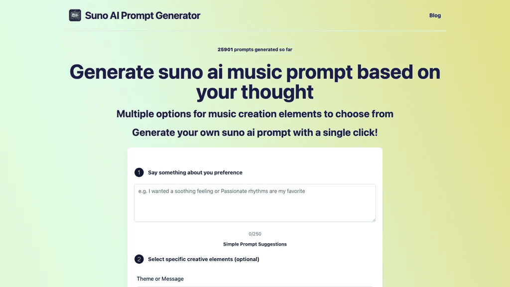 Music Prompt Generator 工具截图