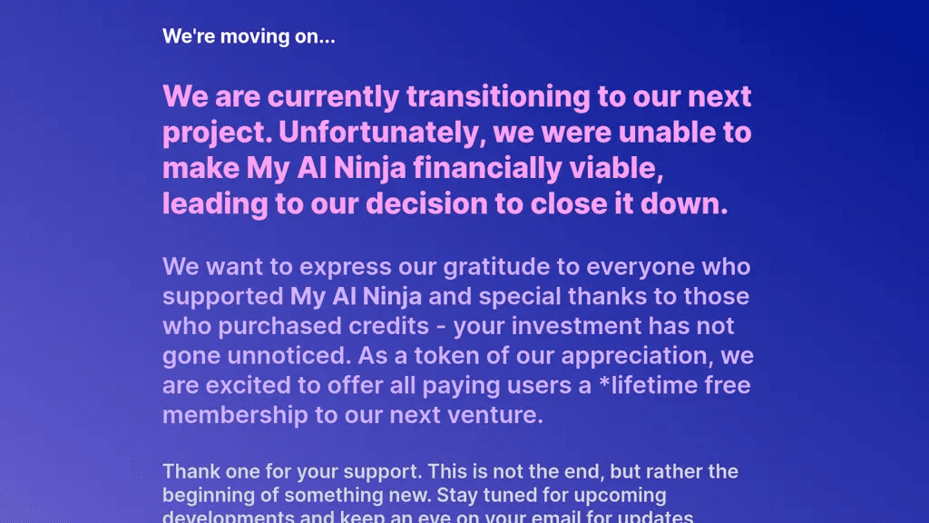 My AI Ninja 官网截图