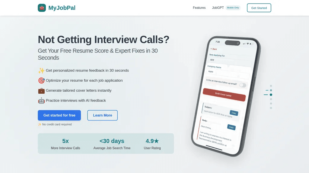 MyJobPal 工具截图
