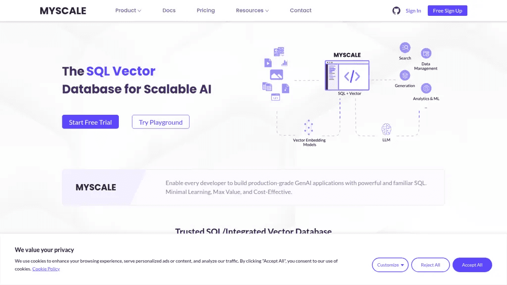 myscale.com 官网截图