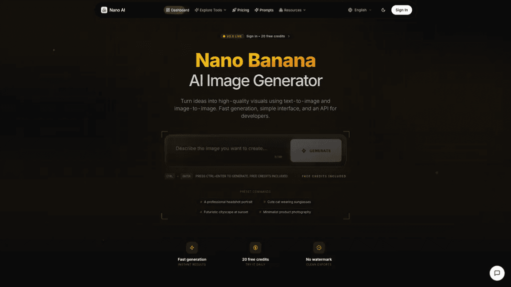 NanoBanana.com 工具截图
