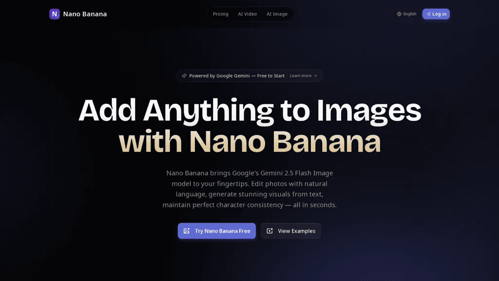 NanoBananaai.ai 官网截图