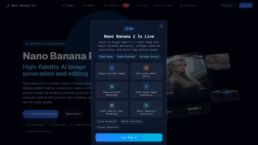 NanoBananaGen.org 官网截图