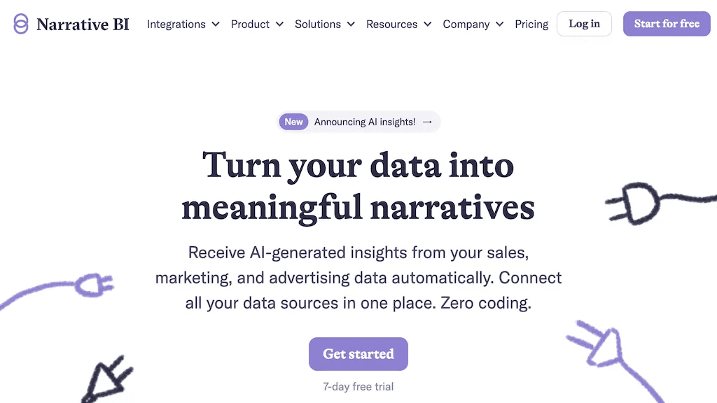 Narrative BI 官网截图