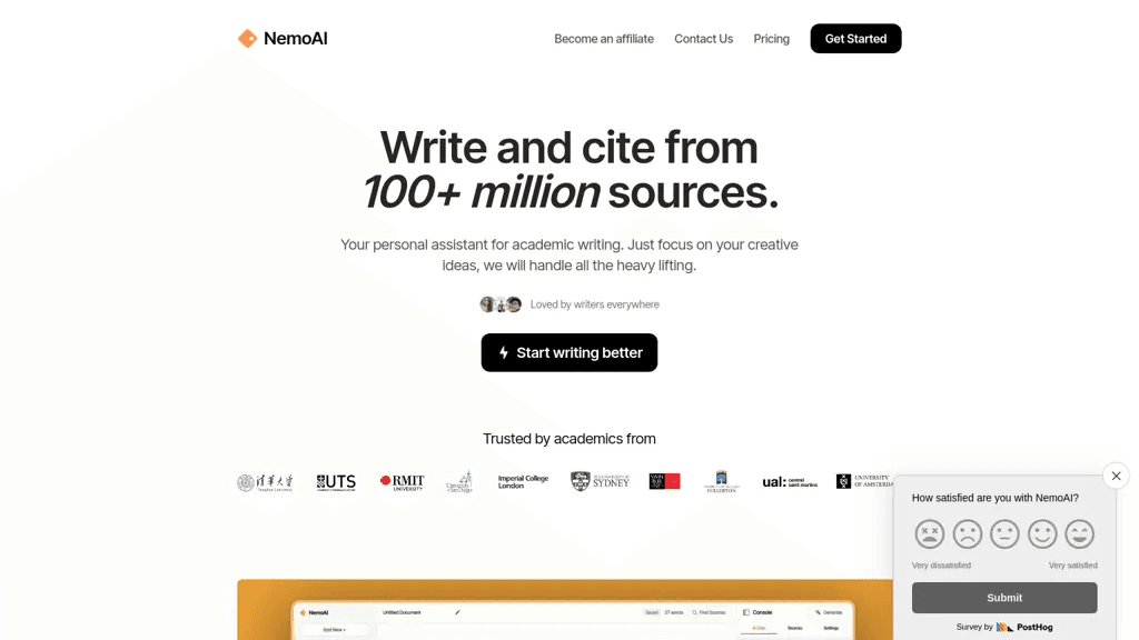 NemoAI 官网截图