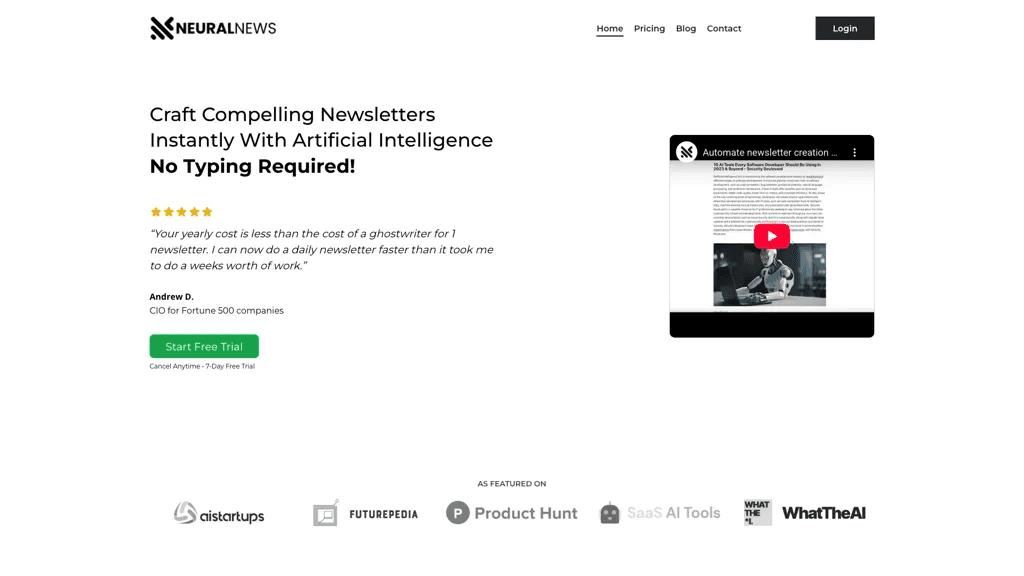 Neural Newsletters 工具截图