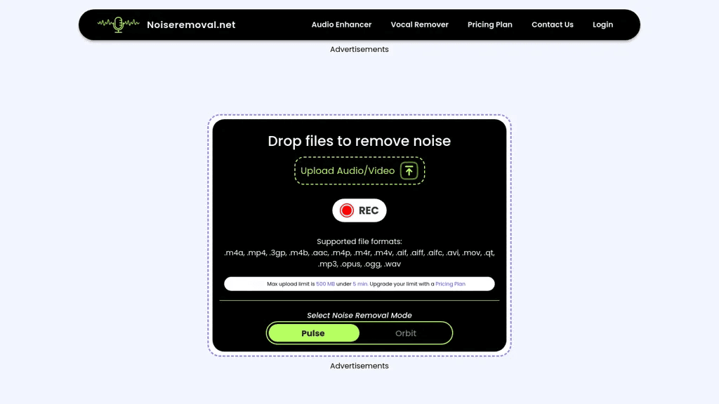 Noiseremoval.net 官网截图