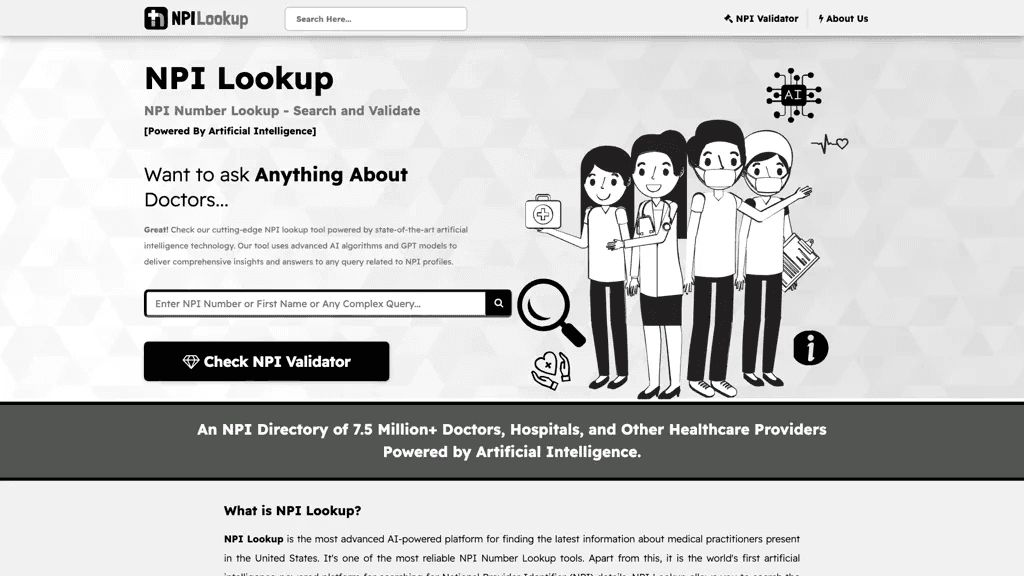 NPI Lookup 工具截图