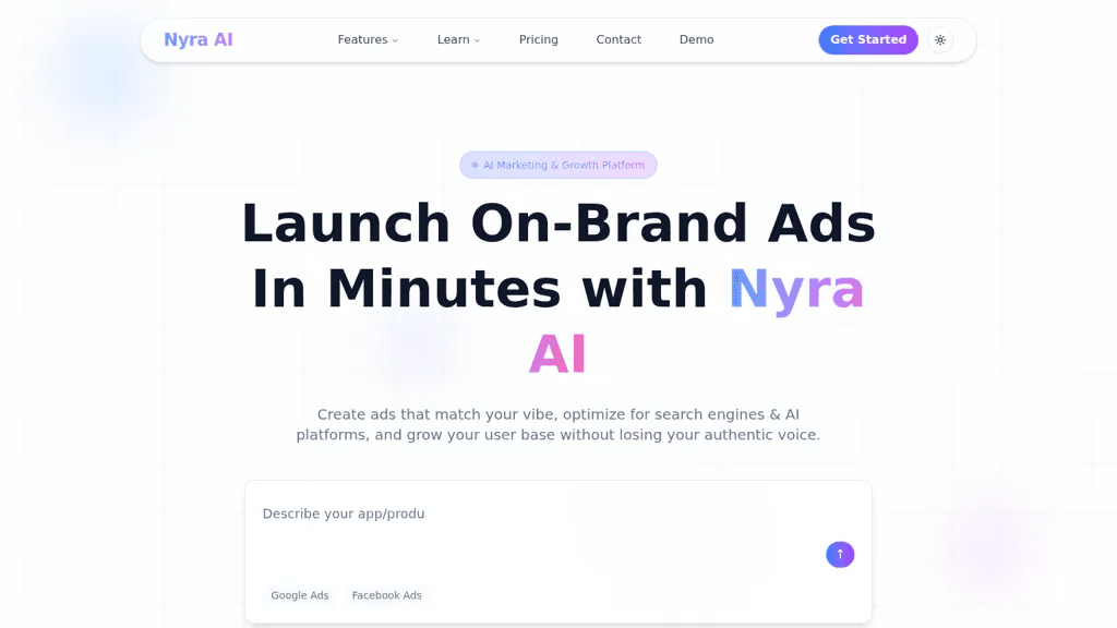 Nyra AI 官网截图