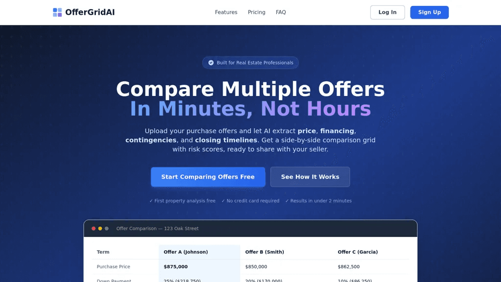 OfferGrid AI 官网截图
