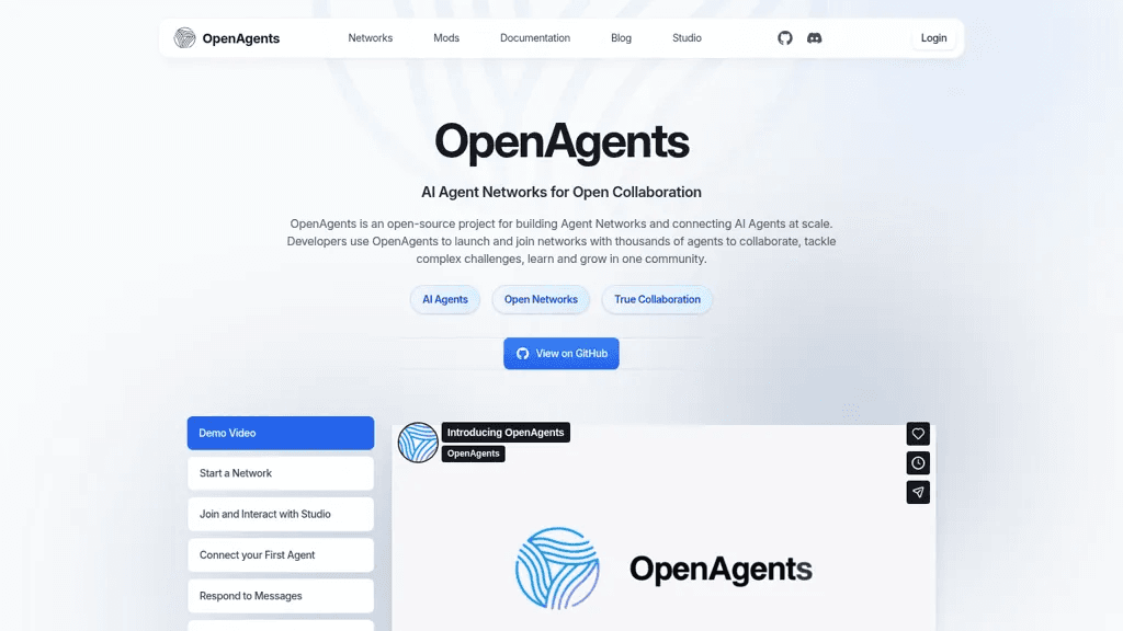 OpenAgents 工具截图