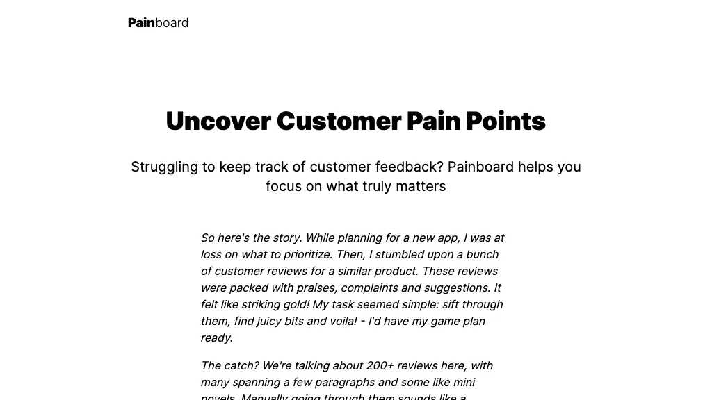 Painpoints 官网截图