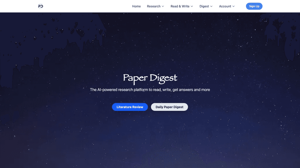 Paper Digest 官网截图