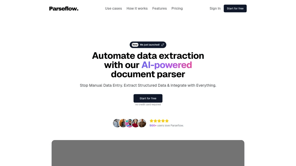 Parseflow.io 官网截图