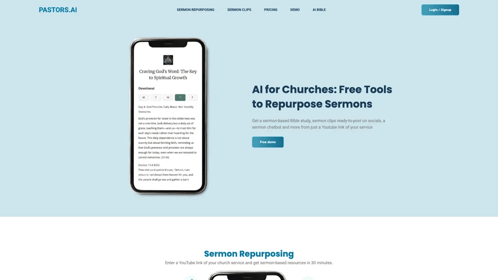 Pastors.ai 官网截图