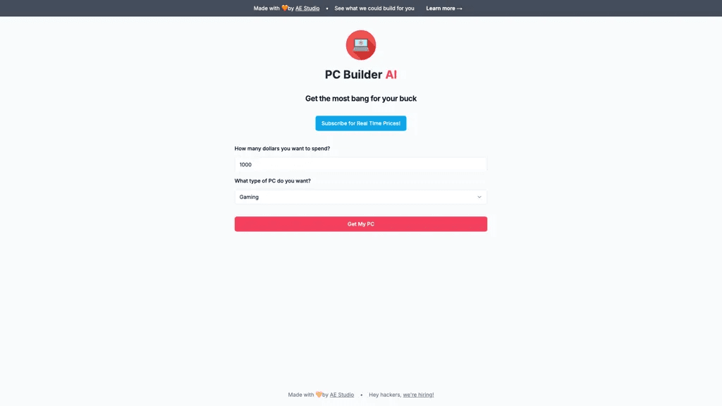 PC Builder AI 工具截图