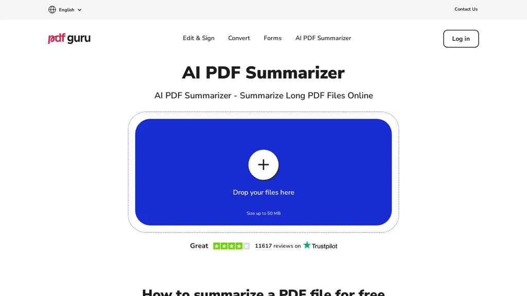 PDF Guru summarizer 工具截图
