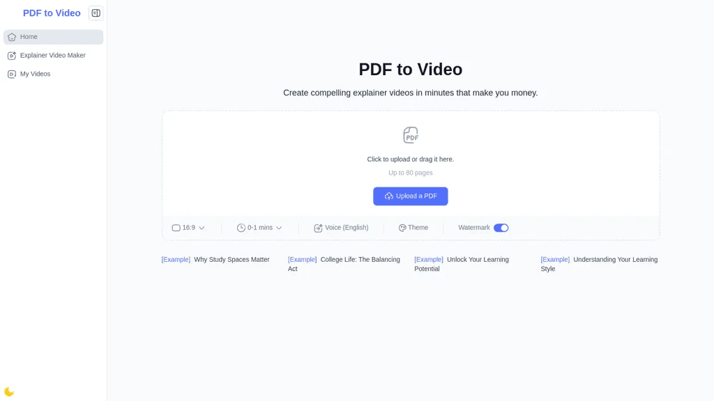 PDF to Video 官网截图