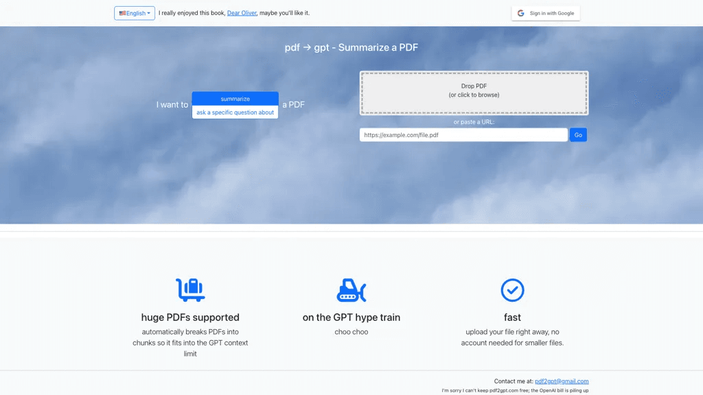pdf2gpt 工具截图