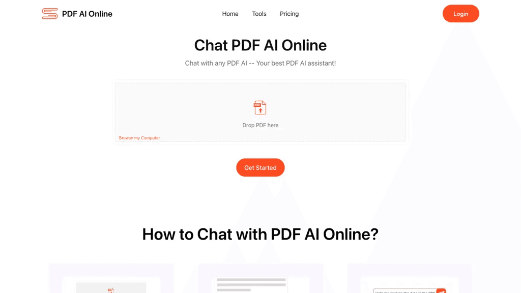 Chat PDF AI online 工具截图