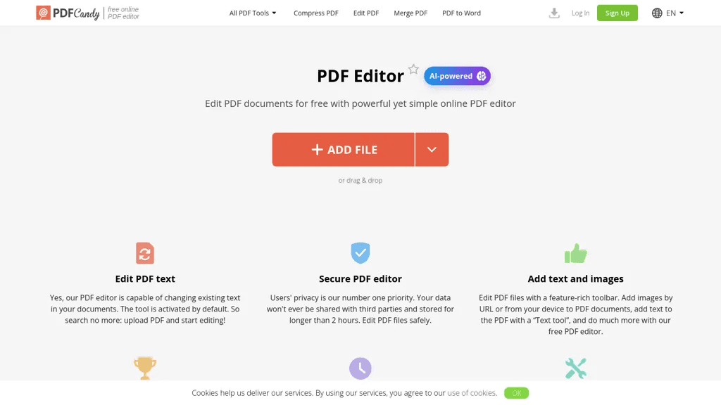 PDFCandy PDF Editor 工具截图