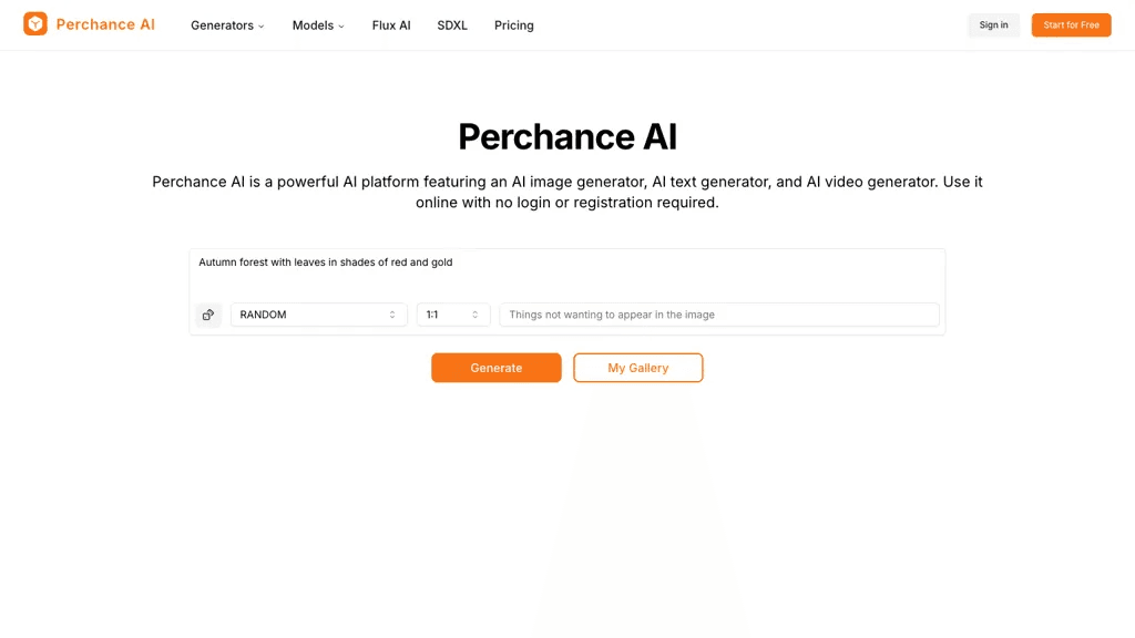 Perchance AI 工具截图