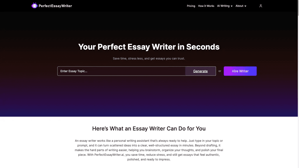 PerfectEssayWriterAI 工具截图