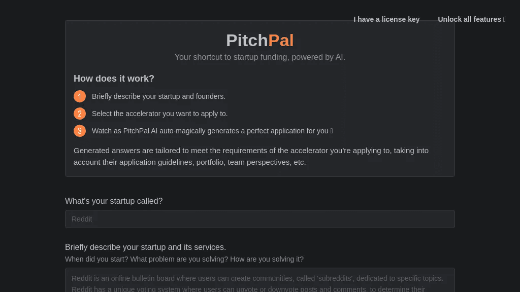 PitchPal 官网截图