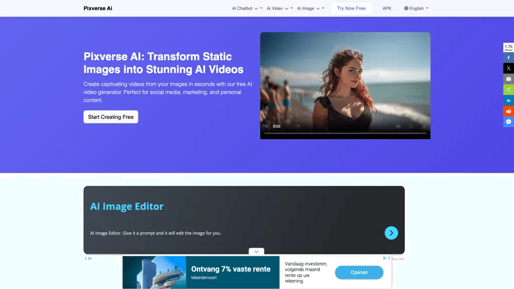 Pixverse AI 工具截图