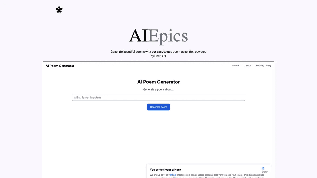 Poem generator 官网截图
