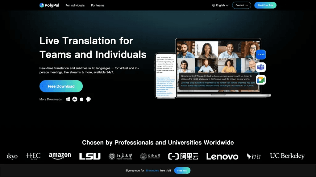 PolyPal Live Translator 官网截图