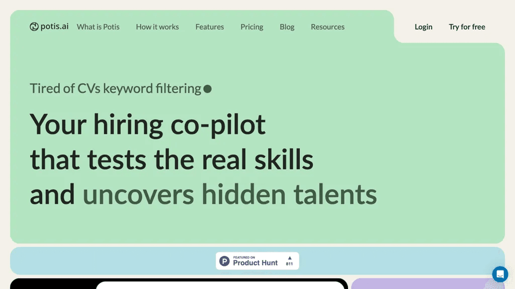 Potis.ai 官网截图