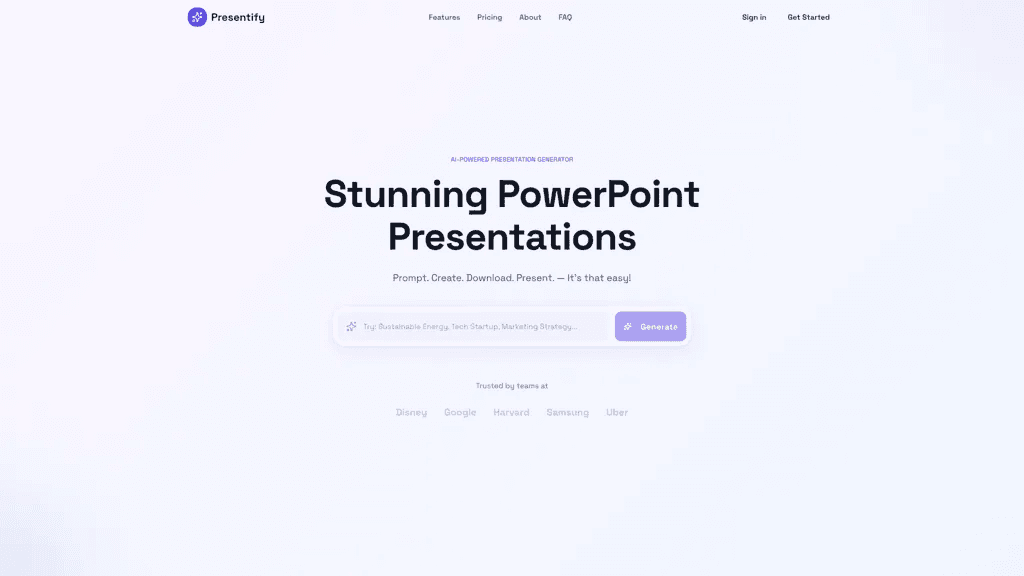 Presentify.ai 官网截图