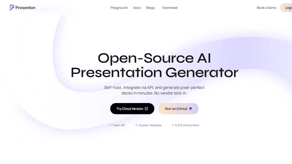 Presenton AI 官网截图