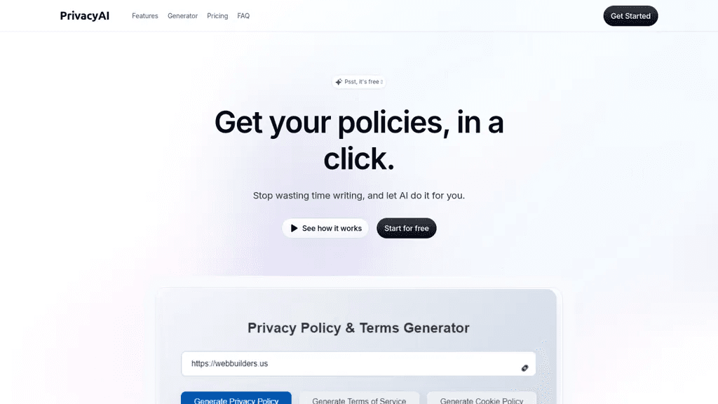 PrivacyAI 官网截图