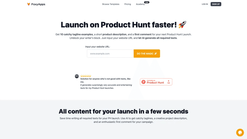 Product hunt launcher 工具截图