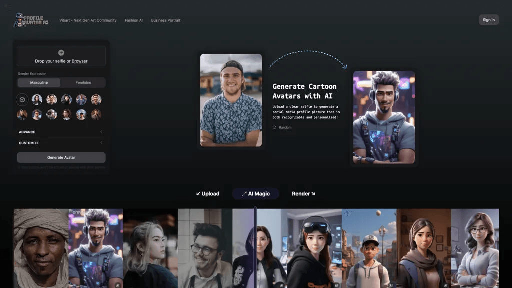 Profile Avatar AI 工具截图