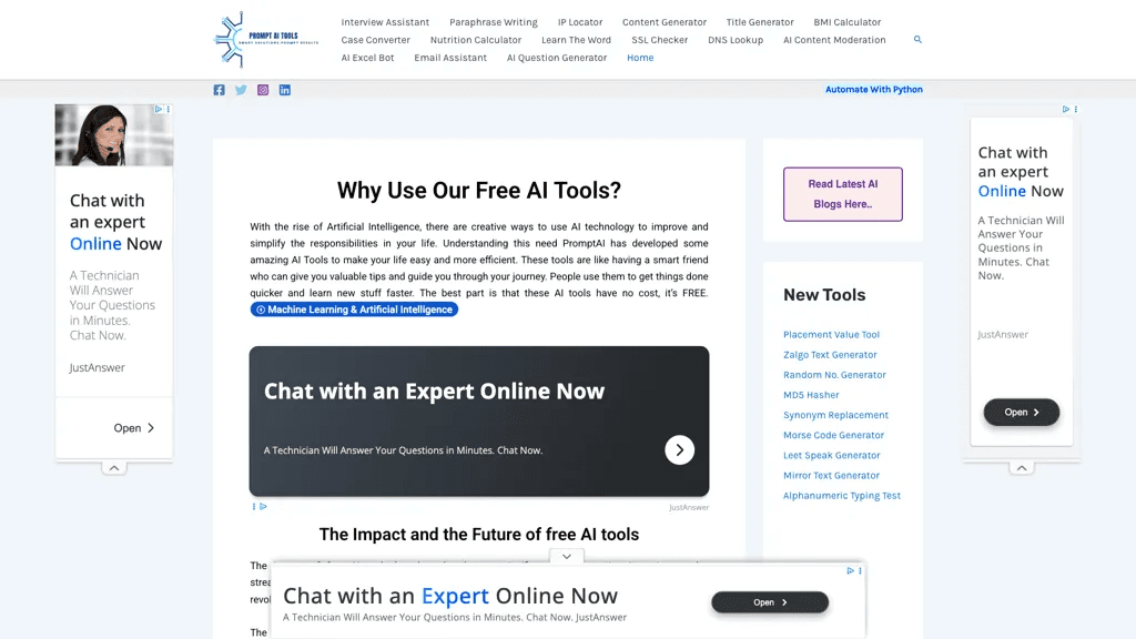 PromptAI Tools 工具截图