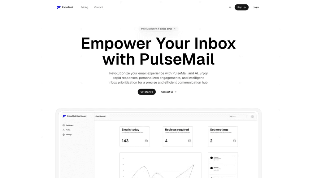 PulseMail 官网截图
