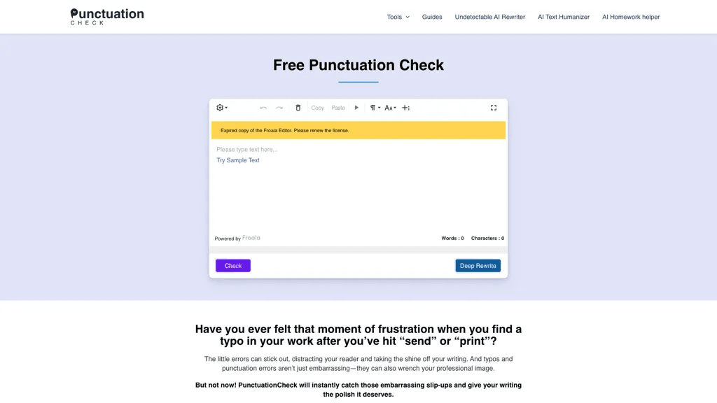 Punctuation Check 官网截图