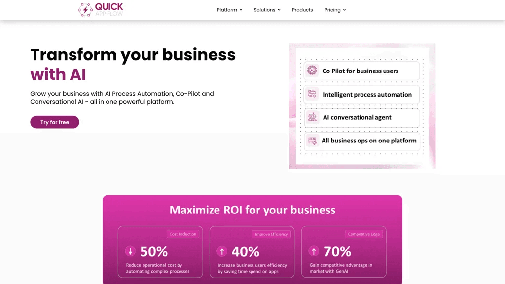 Quickappflow 官网截图