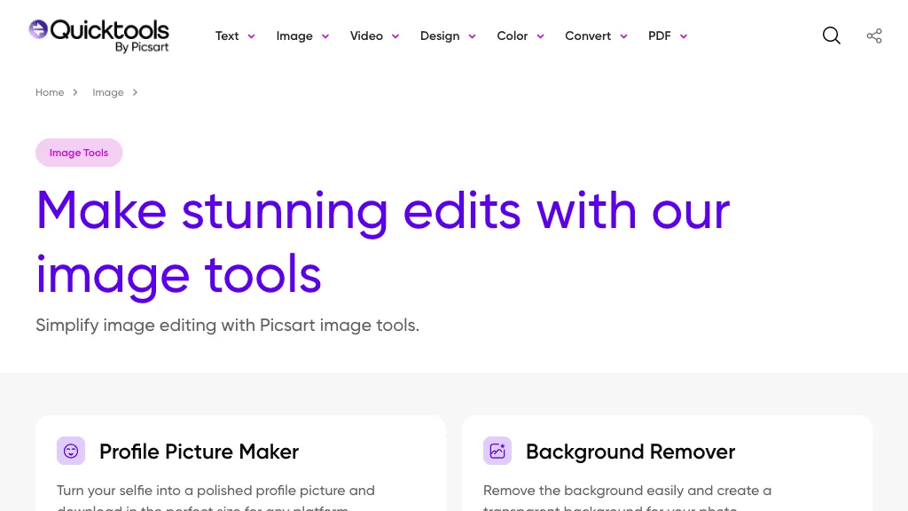 QuickTools by Picsart 官网截图