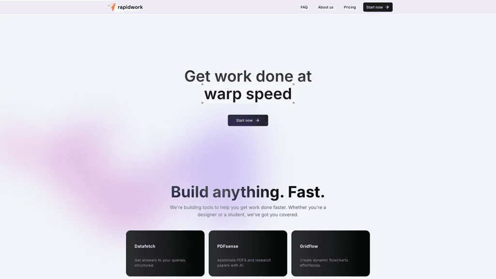 rapidwork.ai 官网截图